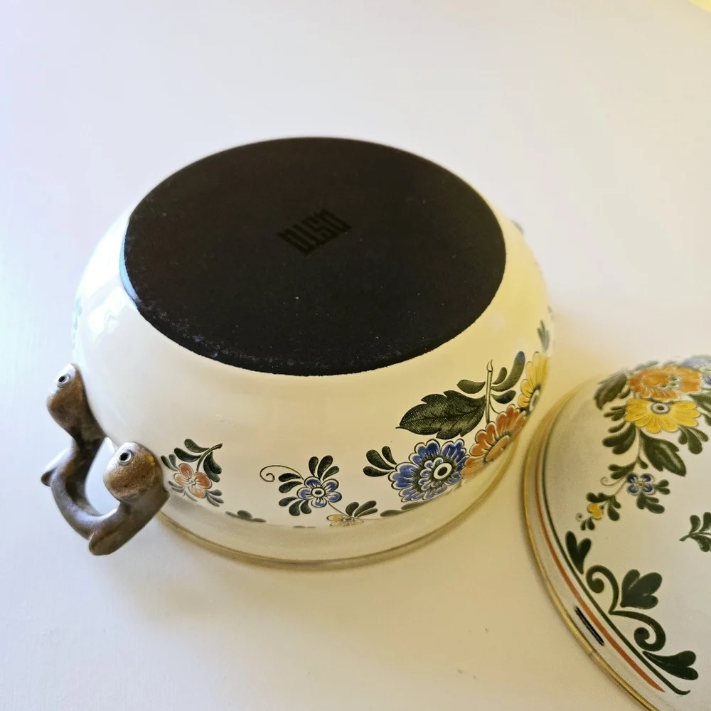 Villeroy & Boch Alt Amsterdam Florals: Metal Casserole & Lid 3Qt Enamel Dish Pan